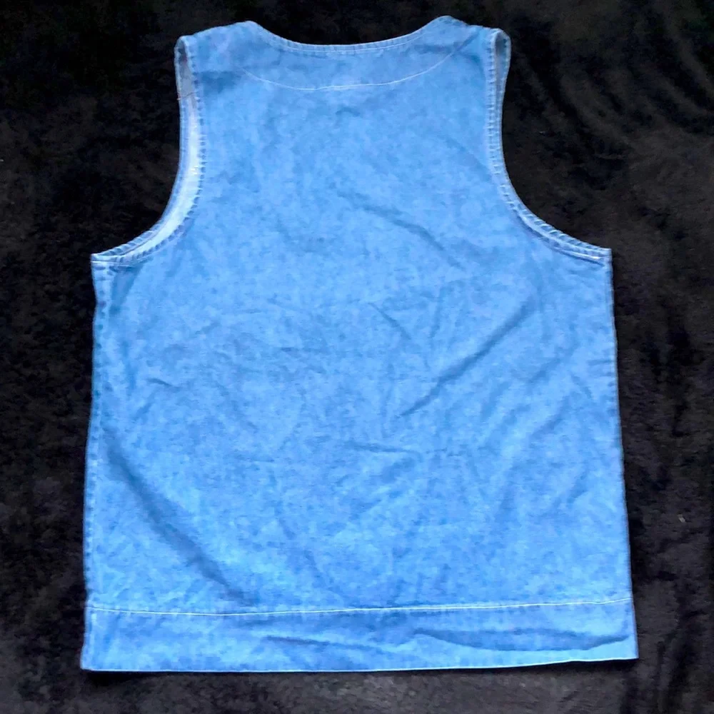 Cactus Size L Denim Open Front‎ Vest Vintage